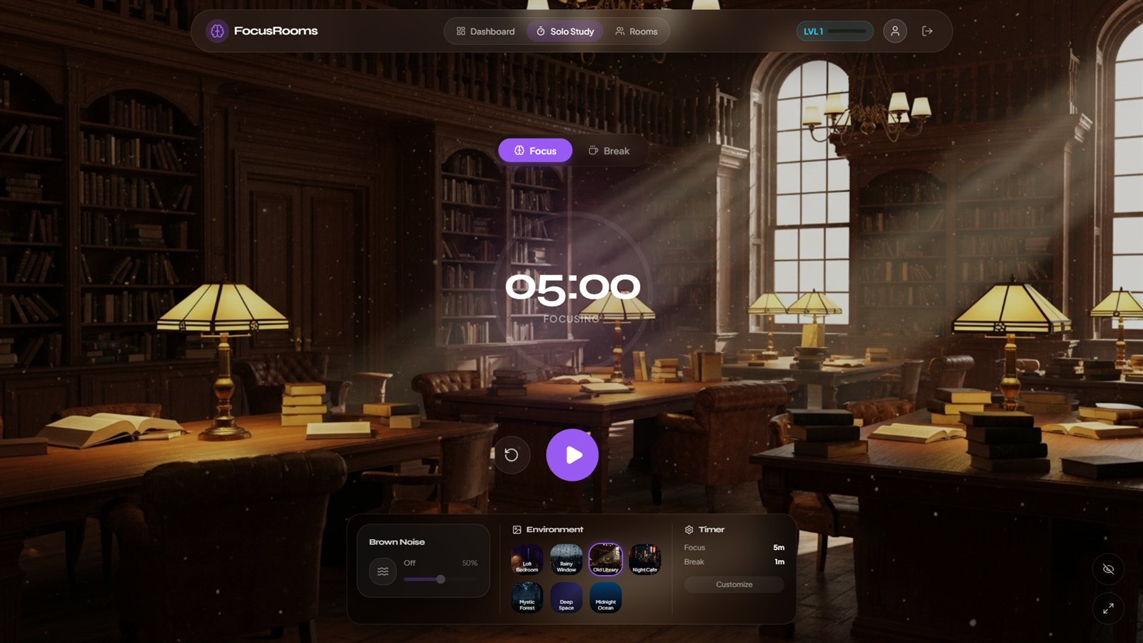 FocusRooms quiet library environment